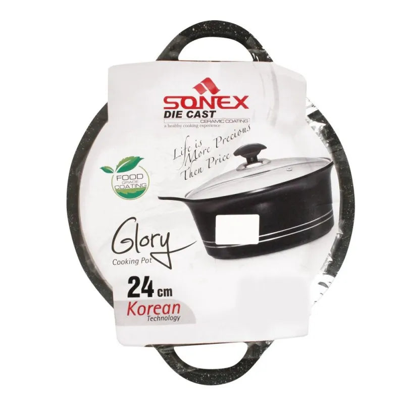 sonex soft touch knob glory pot 24cm, black and brown, 53123 image2