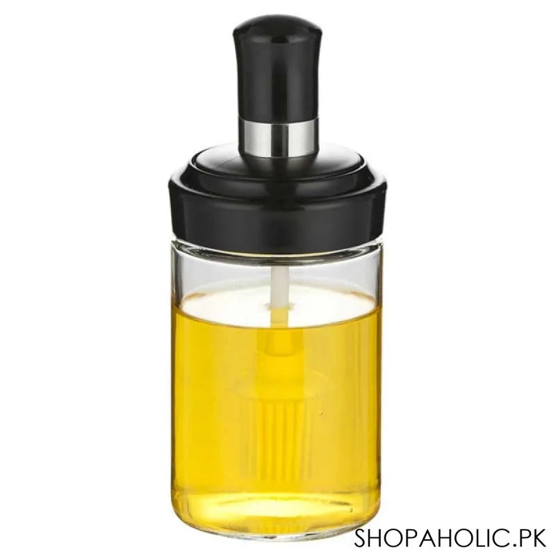 spice glass storage jar with brush image2