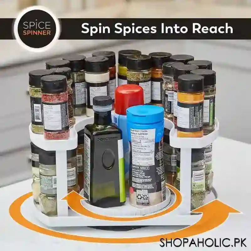 spice spinner two tiered spice organizer adjustable 4 height settings main image