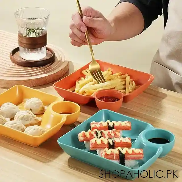 square dumpling plate with dipping dish image5