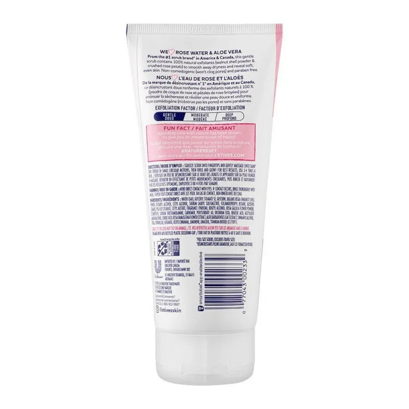 st. ives gentle smoothing rose water & aloe vera scrub, tube, oil free, 170g image2