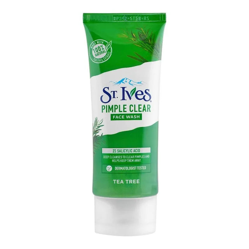 st. ives pimple clear tea tree face wash, 100g main image