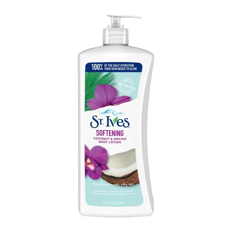 st. ives softening coconut & orchid body lotion, paraben free, 621ml main image