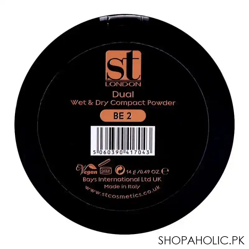 st london dual wet & dry compact powder, be 2, high coverage, spf 15, with vitamin e image3