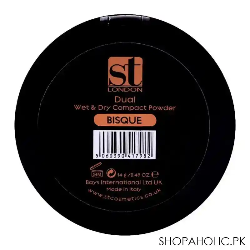 st london dual wet & dry compact powder, bisque, high coverage, spf 15, with vitamin e image3