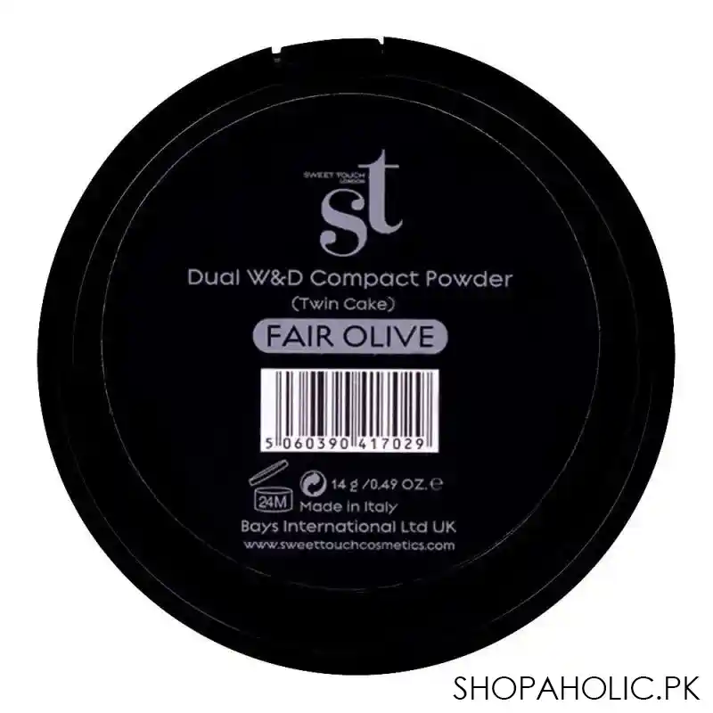 st london dual wet & dry compact powder, fair olive, twin cake, paraben free, with vitamin e image3