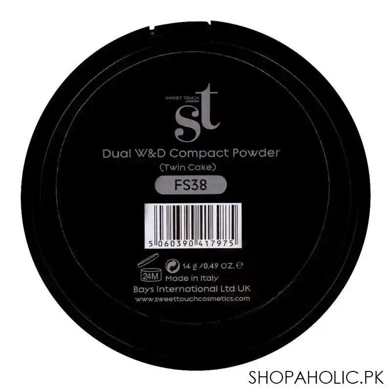 st london dual wet & dry compact powder, fs 38, twin cake, paraben free, with vitamin e image3