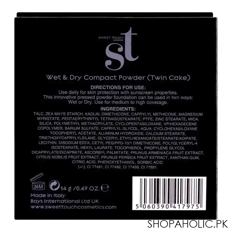 st london dual wet & dry compact powder, fs 38, twin cake, paraben free, with vitamin e image5