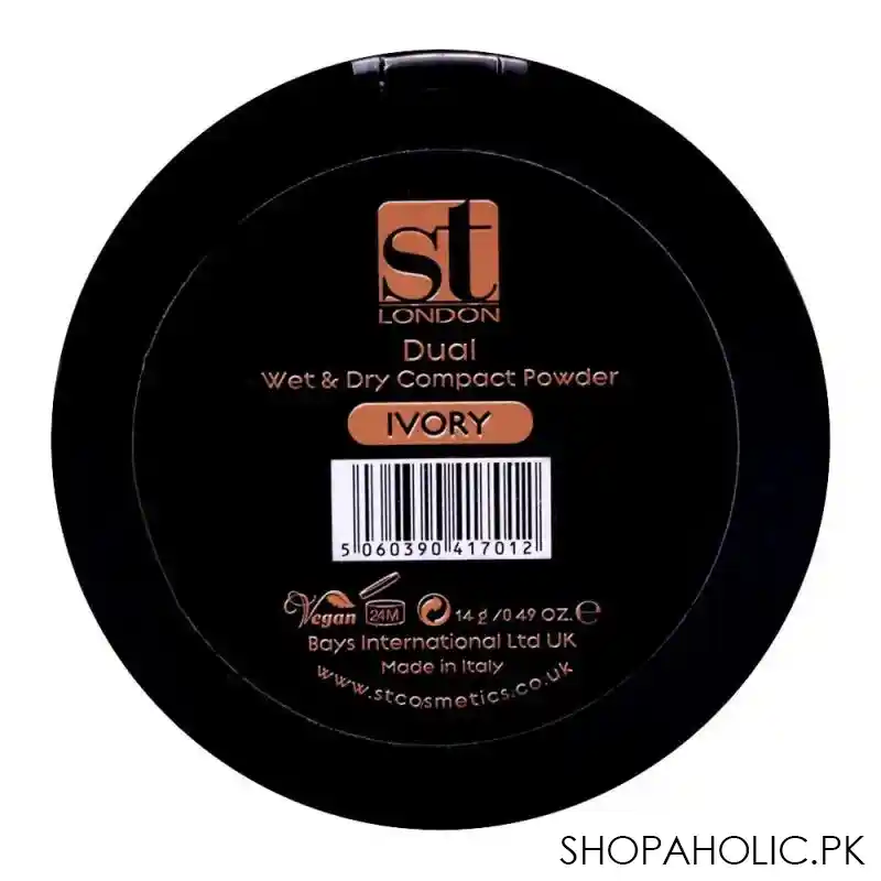 st london dual wet & dry compact powder, ivory, high coverage, spf 15, with vitamin e image3