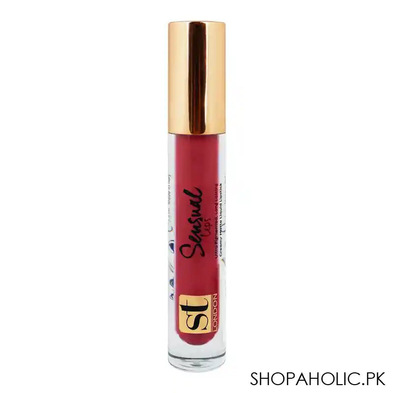 ST London Sensual Lips Creamy Matte Liquid Lipstick, Ultra Pigmented, Long Lasting, Berry Bites, 3.5ml - Main Image