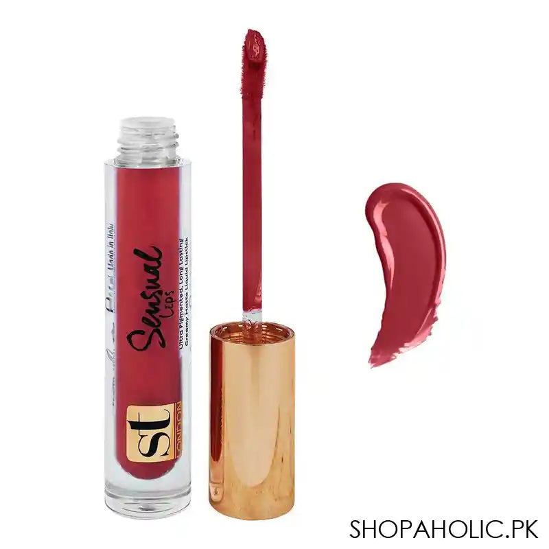 ST London Sensual Lips Creamy Matte Liquid Lipstick, Ultra Pigmented, Long Lasting, Berry Bites, 3.5ml - Image 2