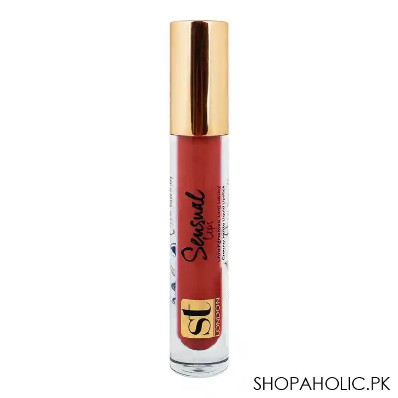 ST London Sensual Lips Creamy Matte Liquid Lipstick, Ultra Pigmented, Long Lasting, Iced Cocoa, 3.5ml - Image 2