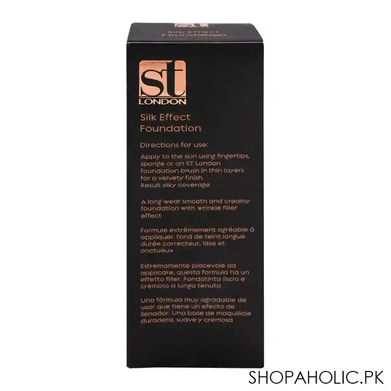 st london silk effect fluid foundation, 1w, spf 15, velvety & creamy, long wear wrinkle filler image3