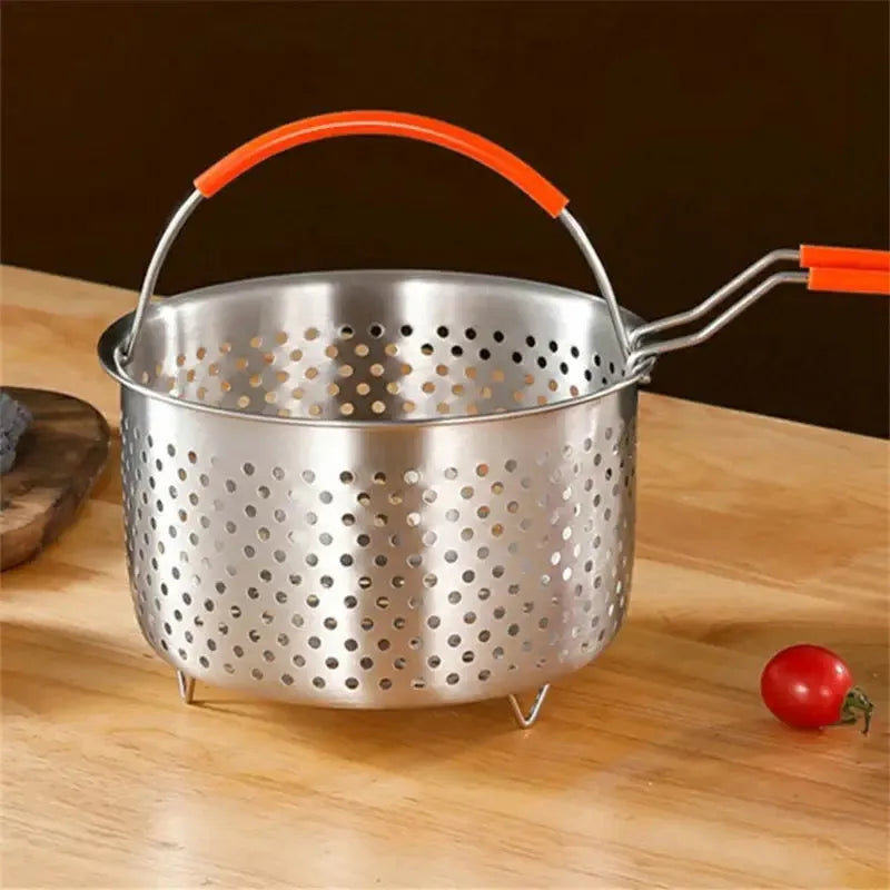 stainless steel cooking steamer with handle main image