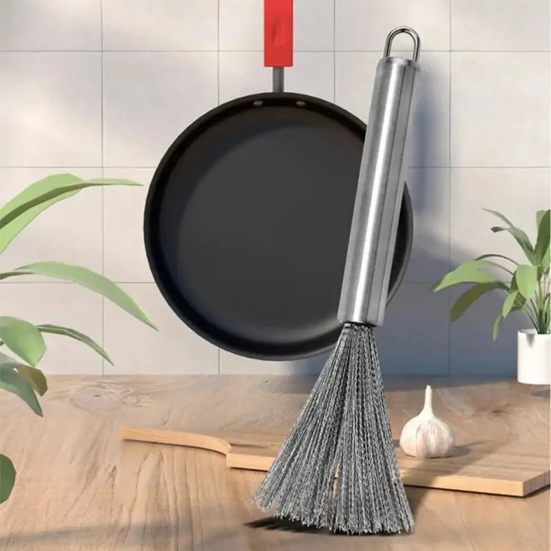 stainless steel long handle pot cleaning brush image4