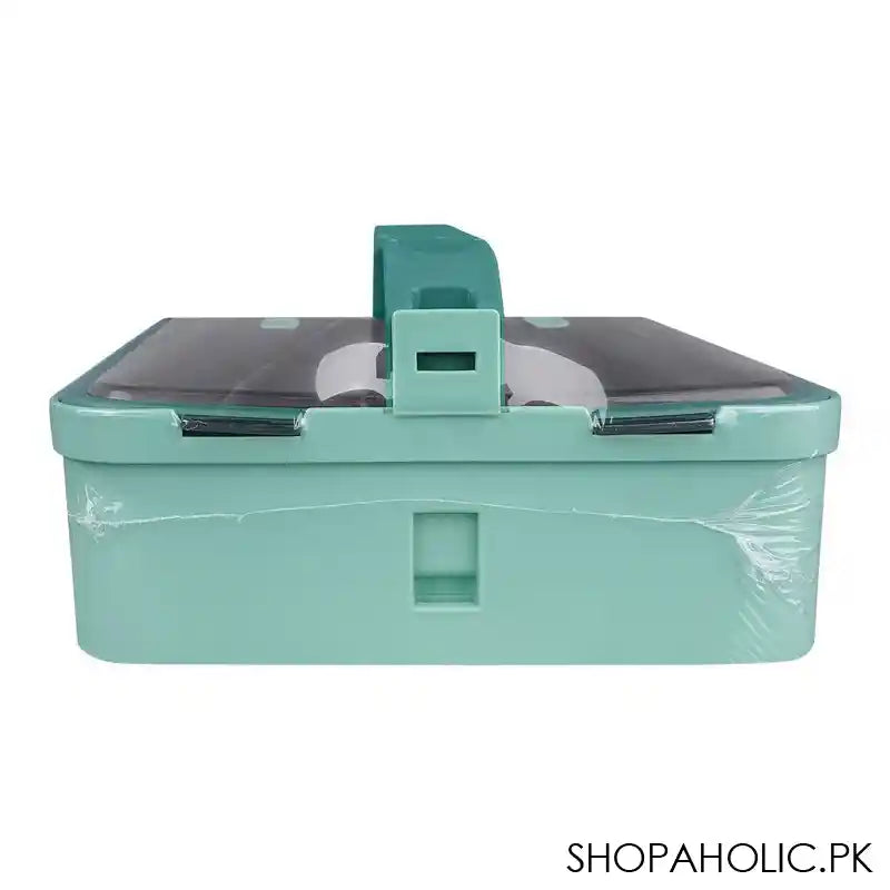 Stainless Steel Lunch Box, 2 Compartments, 1100ml, Sea Green, 6.3in (H) x 7.1in (W) x 2.4in (D), Yk-117 - Image 4