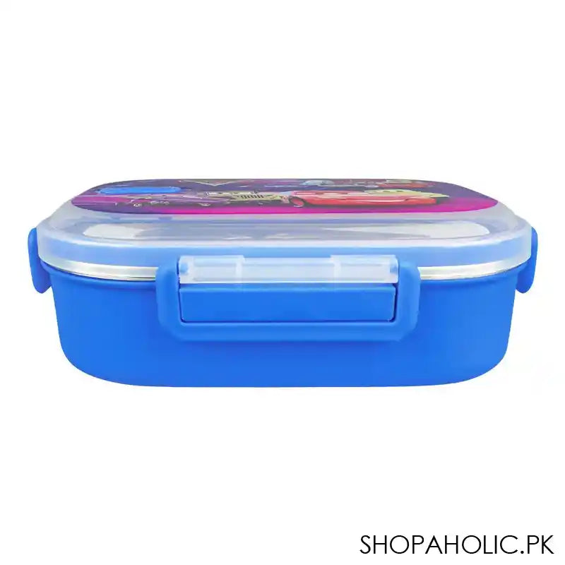 Stainless Steel Lunch Box, 2 Compartments & Cutlery, Blue, 6.5in (H) x 3.9in (W) x 1.8in (D), 113-Ca - Image 6