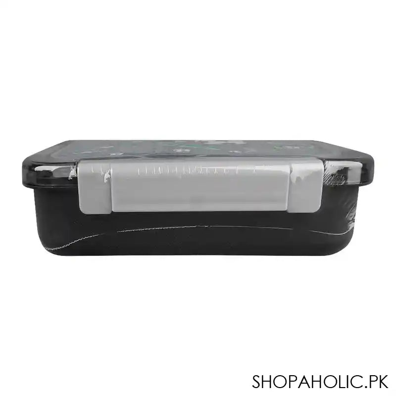 Stainless Steel Lunch Box, 3 Compartments, 710ml, Black, 7.5in (H) x 5.1in (W) x 2in (D), U2086 - Image 7