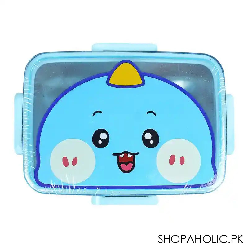 Stainless Steel Lunch Box, 600ml, Blue, 6.1in (H) x 4.2in (W) x 2in (D), 2531G - Image 4