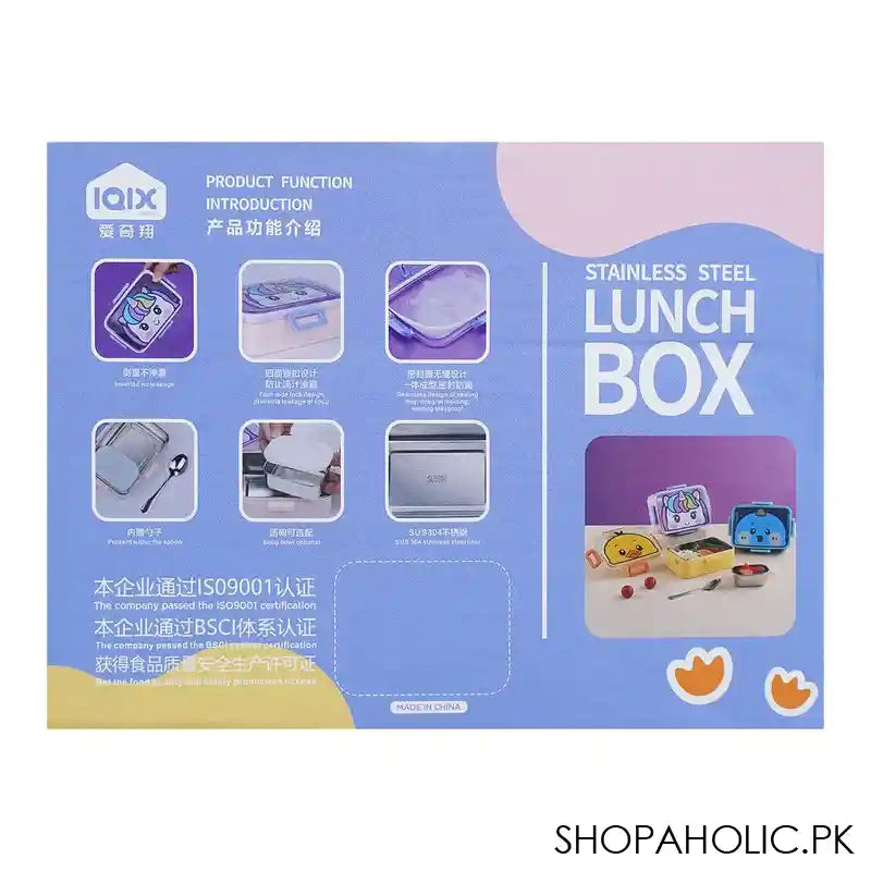 Stainless Steel Lunch Box, 600ml, Blue, 6.1in (H) x 4.2in (W) x 2in (D), 2531G - Image 5