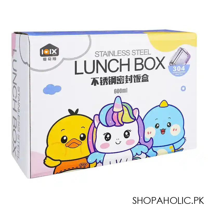 Stainless Steel Lunch Box, 600ml, Blue, 6.1in (H) x 4.2in (W) x 2in (D), 2531G - Image 6