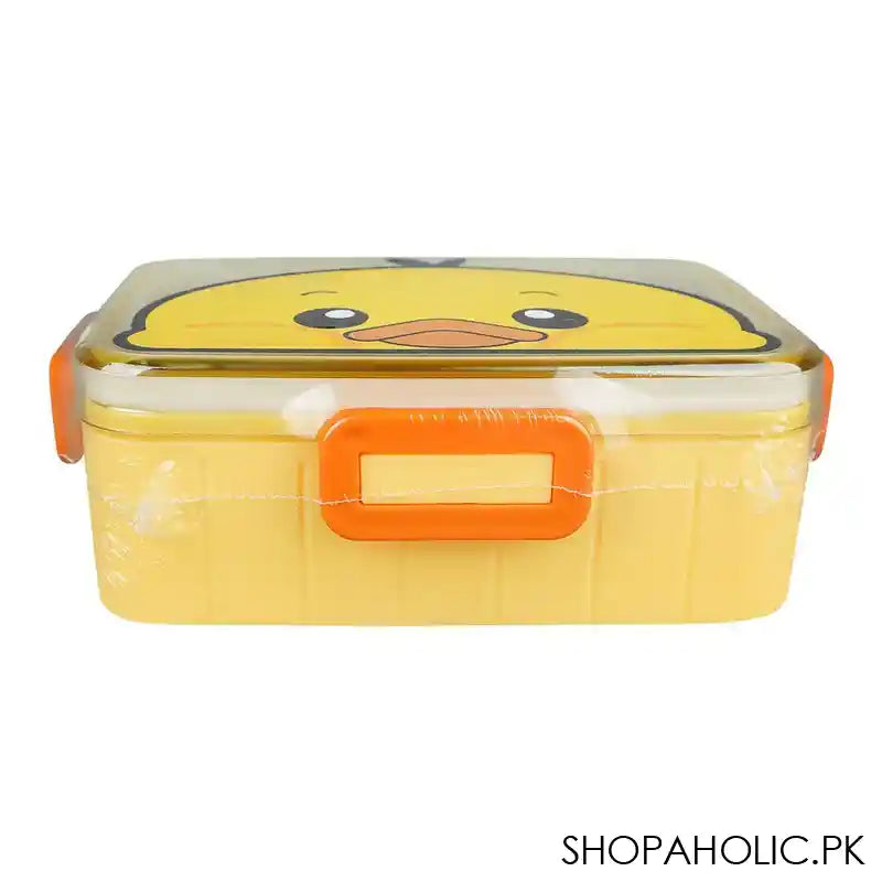 Stainless Steel Lunch Box, 600ml, Yellow, 6.1in (H) x 4.1in (W) x 1.8in (D), 2531G - Image 3