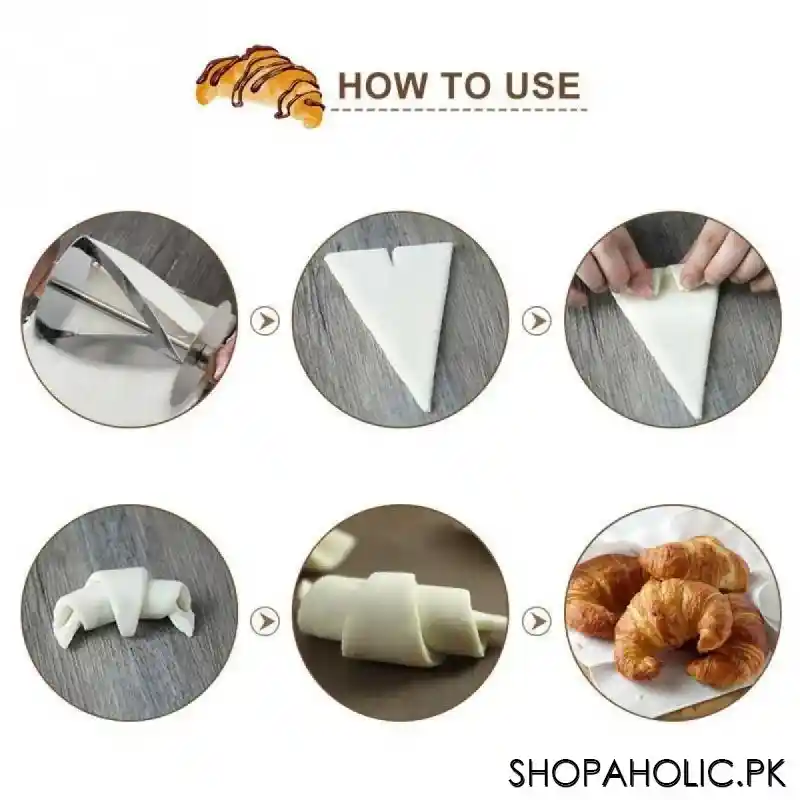 stainless steel rolling croissant cutter image3