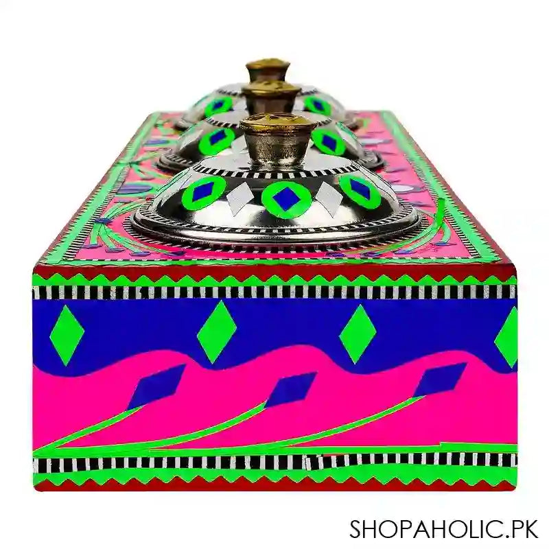 Star Shine Chamakpatti 3 Masala Boxes With Tray, Pink - Image 2