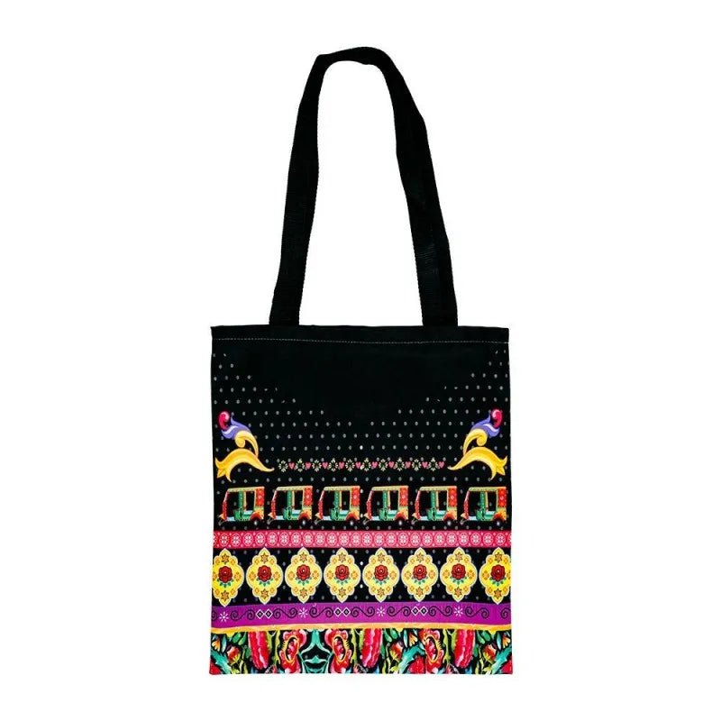 star shine truck art, black rickshaw tote bag, tb024 main image