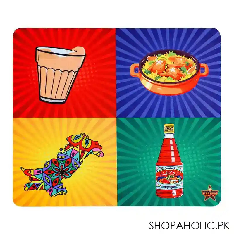 Star Shine Truck Art Mouse Pad, Chai/Biryani/Roohafza/Pakistan - Main Image