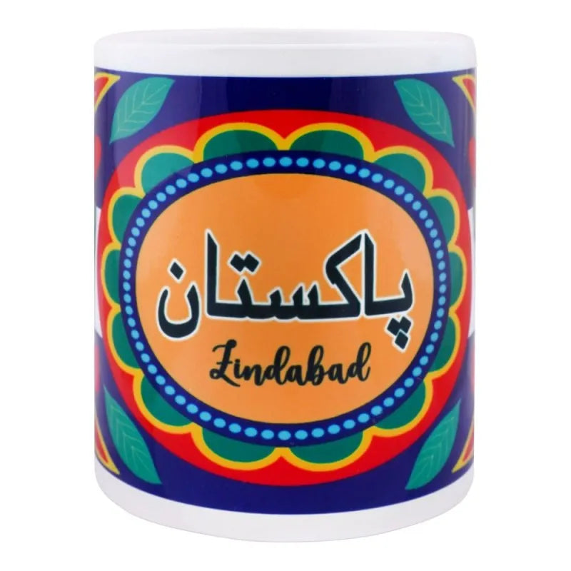 star shine truck art pakistan blue floral digital mug main image