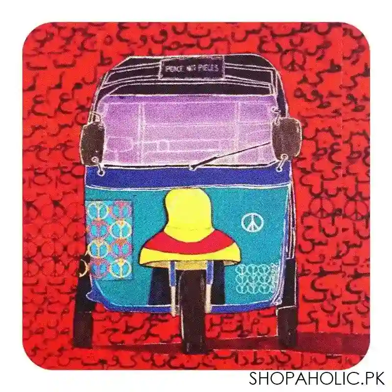 star shine truck art, rickshaw 01 (pink) 3x3 inch fridge magnet, mg10 main image