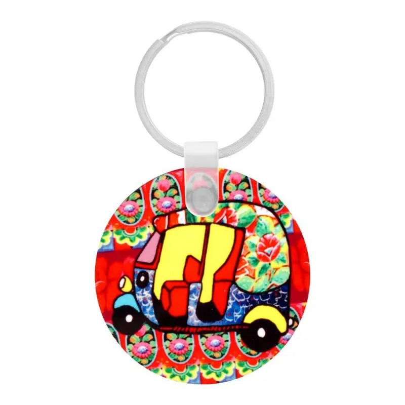 star shine truck art, rickshaw 02 keychain round, key08 main image