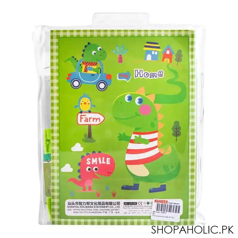 stationery set with drawing book & art accessories, green, e 716 image3