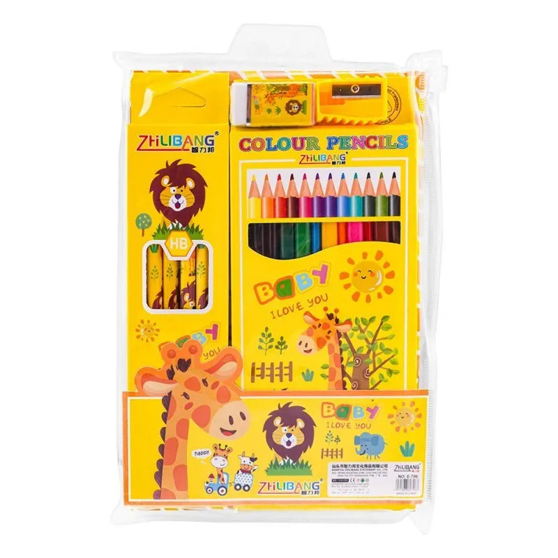 stationery set with drawing book & art accessories, yellow, e 706 image2