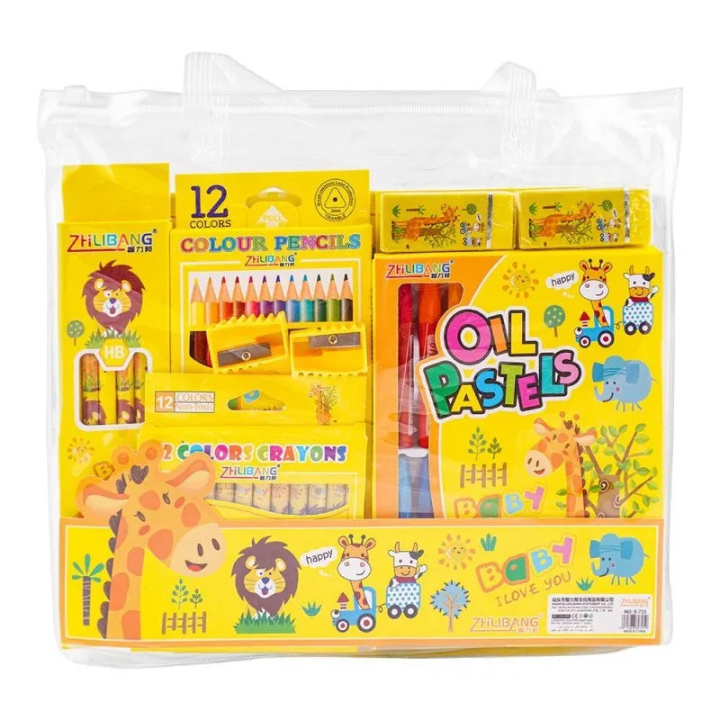 stationery set with drawing book & art accessories, yellow, e 725 image2