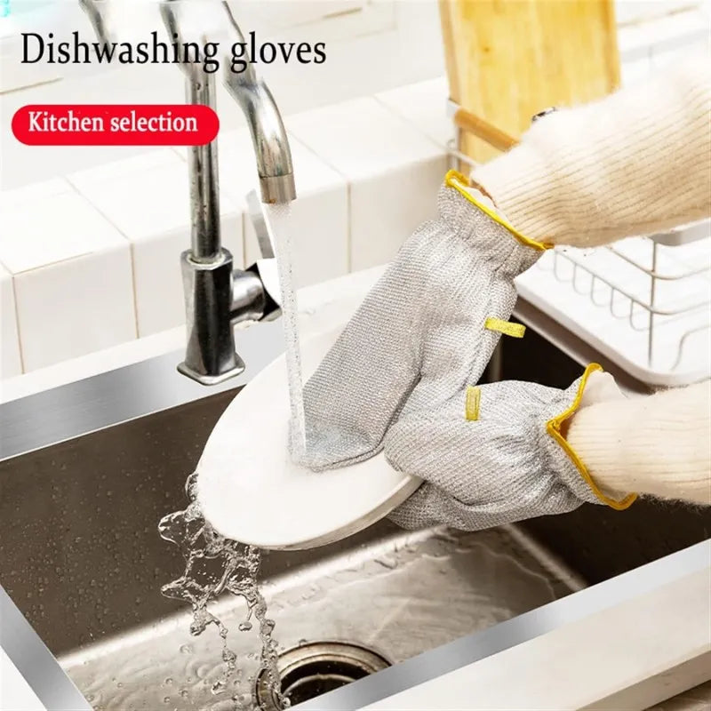 steel wire dishwashing glove image2