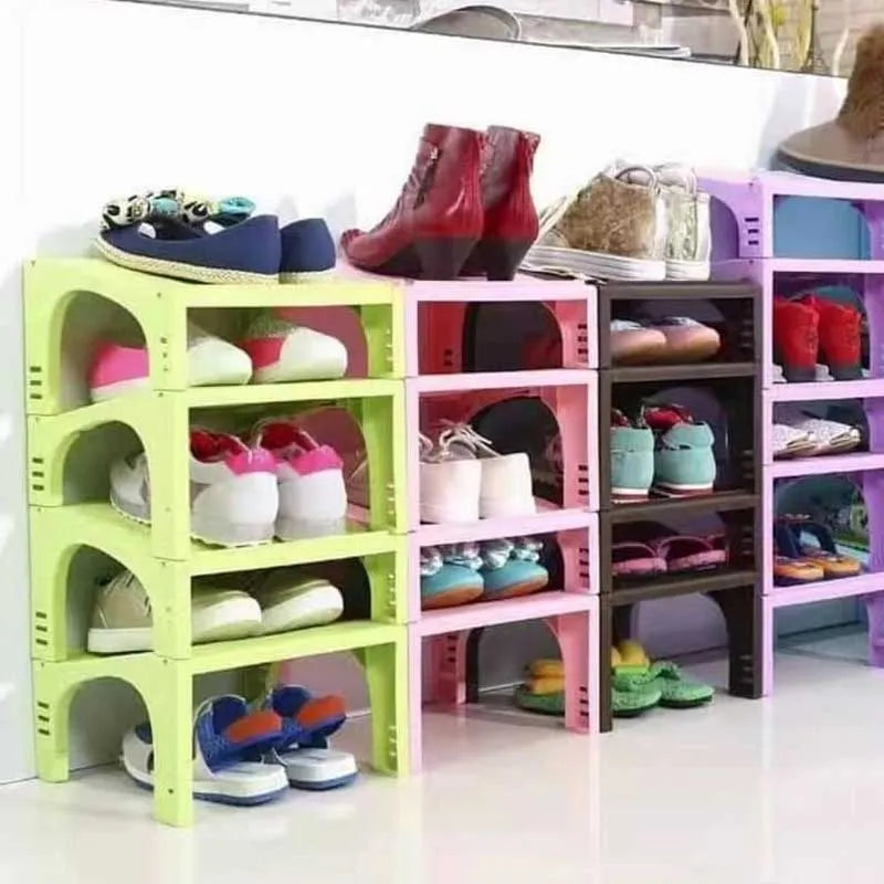 step double layer shoe rack stackable shoe organizer image2