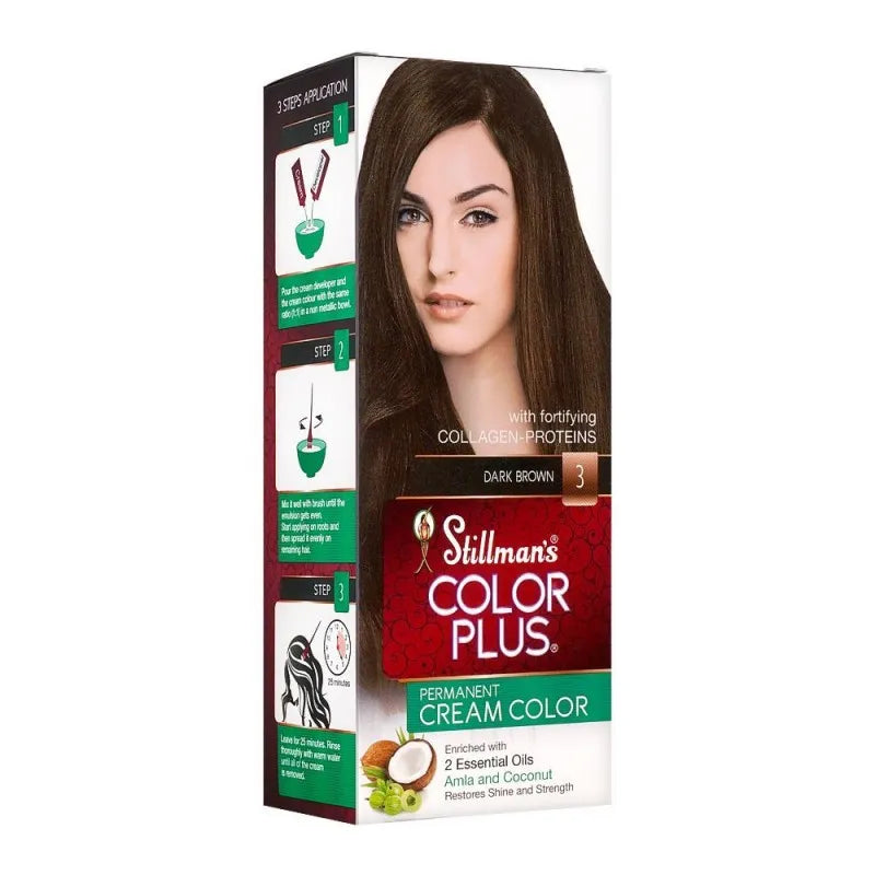 stillman&#039;s color plus permanent cream color hair color, 3, dark brown main image