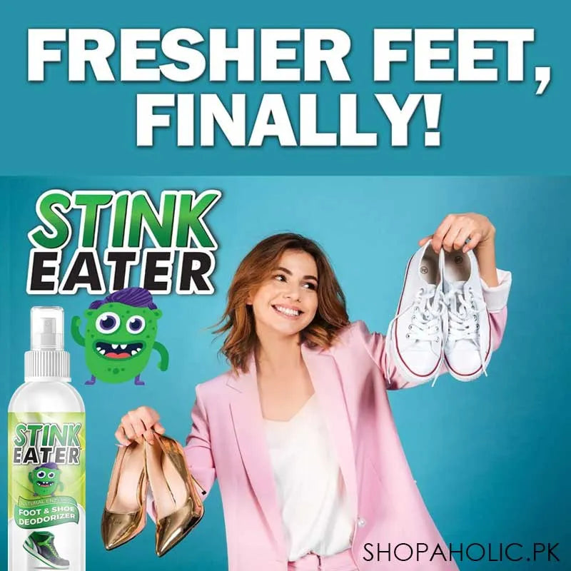 stink eater foot and shoe deodorizer spray bottle for foot odor eliminator & freshener   100ml main image