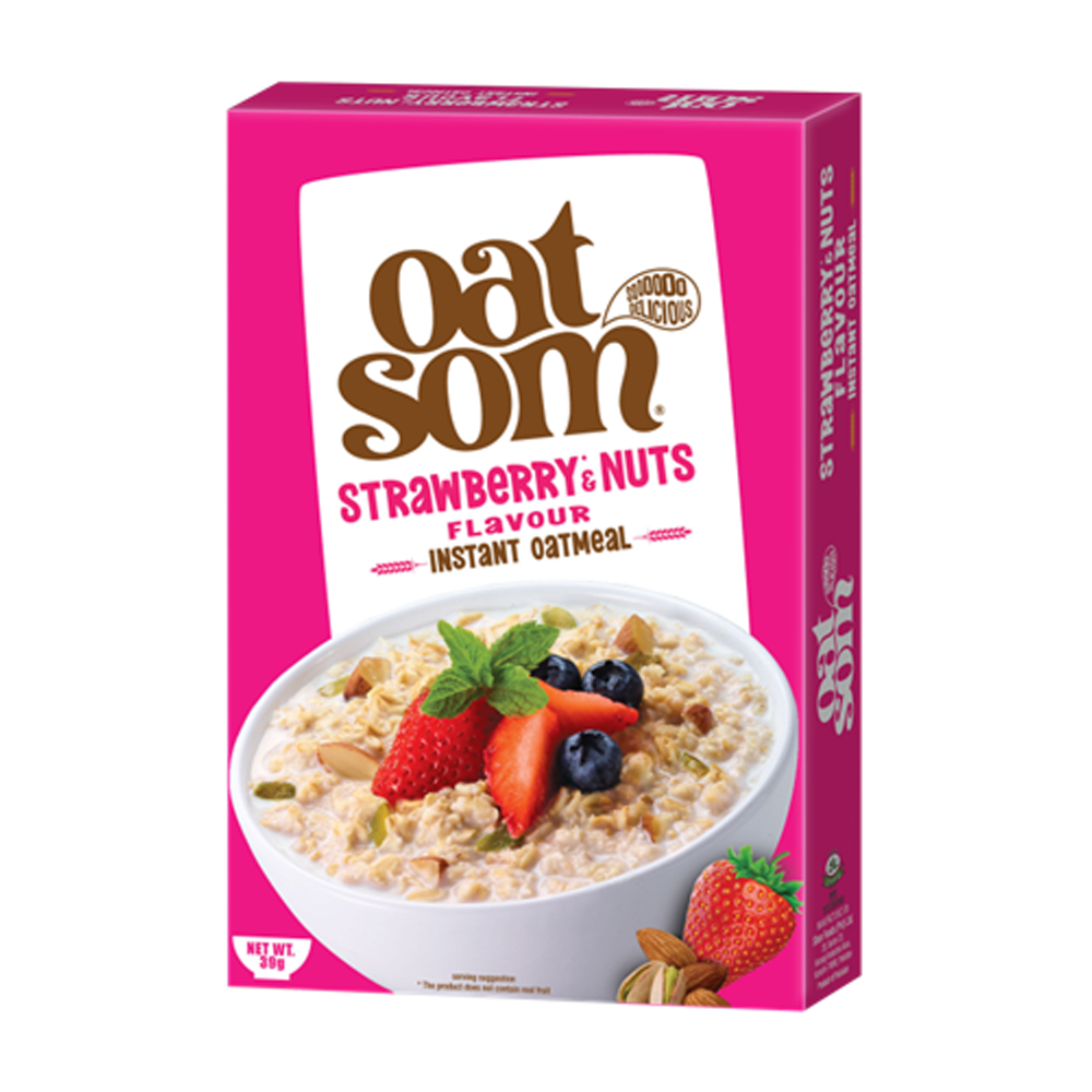 Shan Oat Som Instant Oatmeal Strawberry & Nuts, 39g - Main Image