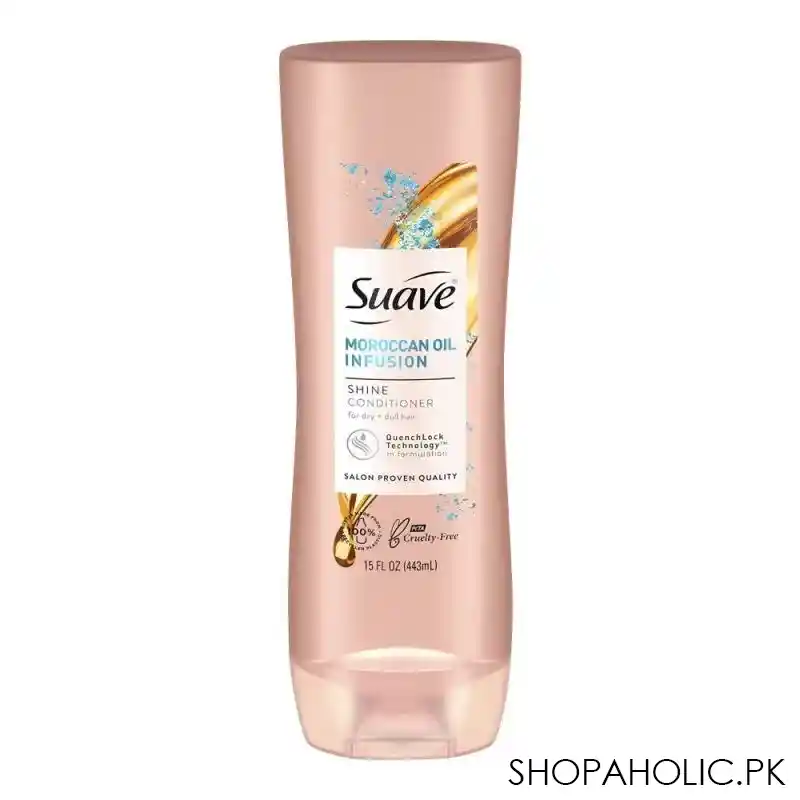 suave moroccan oil infusion hair conditioner, dry + dull hair, 443ml main image