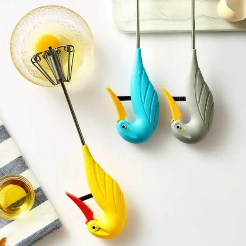 swan bird shaped semi automatic handheld egg beater image6