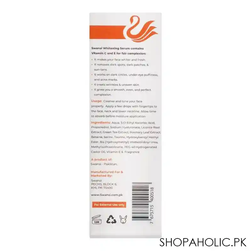 swansi 20% ethyl ascorbic acid & 2% ha solution vitamin c whitening serum, 30ml image2