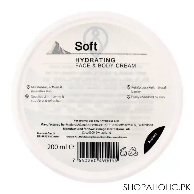 swiss image soft hydrating face & body cream, 200ml image3