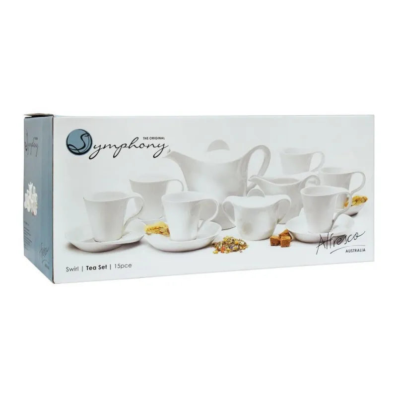 symphony swirl tea set, white, 15 pieces, es 3849 image2