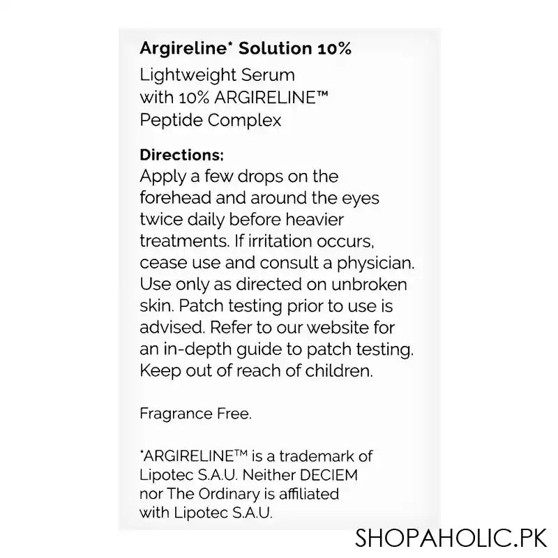 T.O. Peptides Argireline Solution 10%, 30ml - Image 5