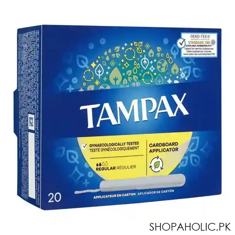 tampax cardboard applicator regular tampons, 20 pack main image