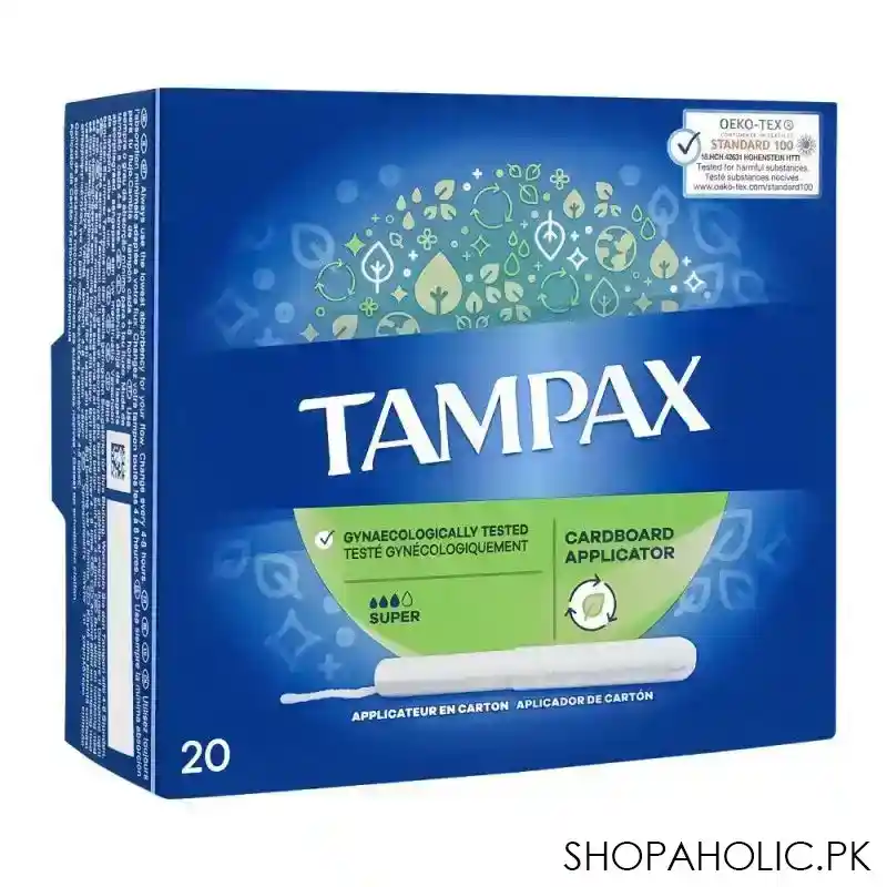 tampax cardboard applicator super tampons, 20 pack main image