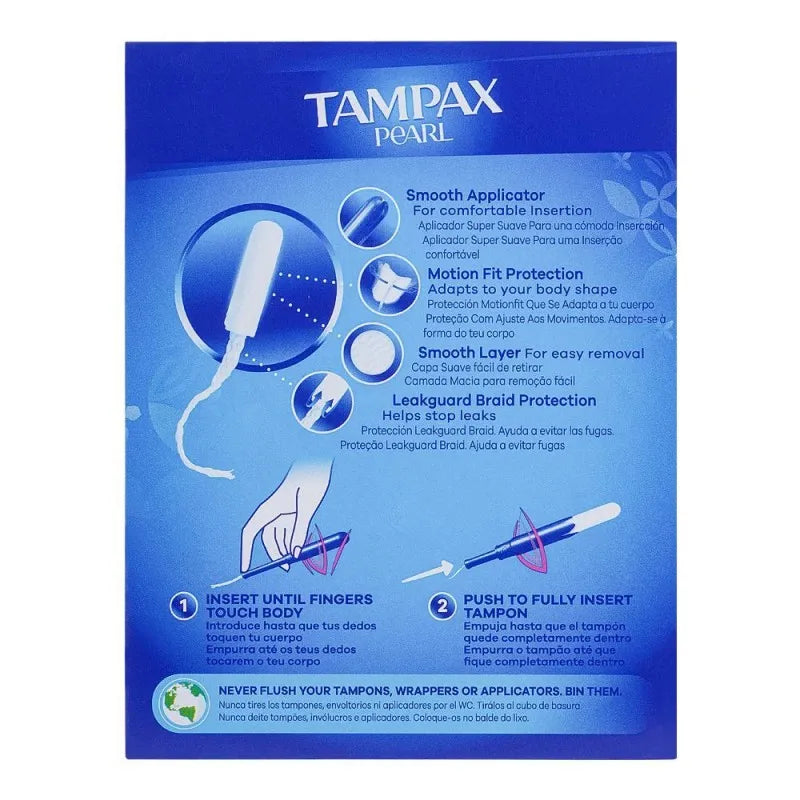 tampax pearl 3x comfort regular tampoons, 18 pack image2